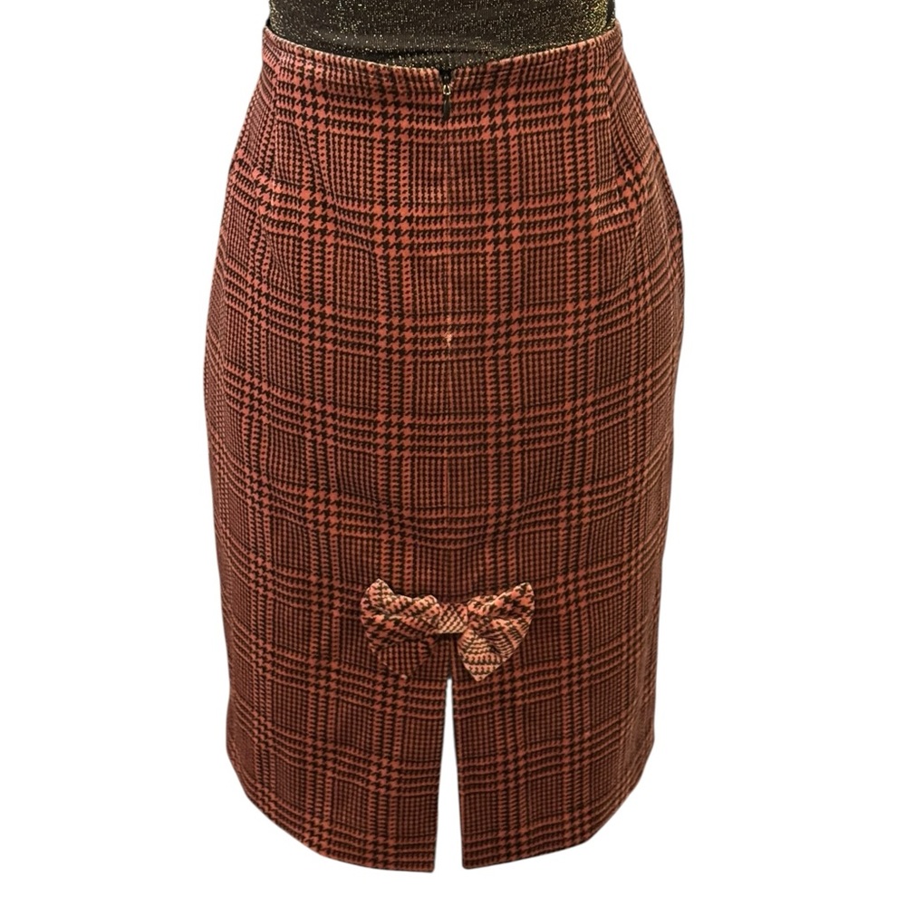 Betsey Johnson Y2K Houndstooth Velvet Skirt Size 10